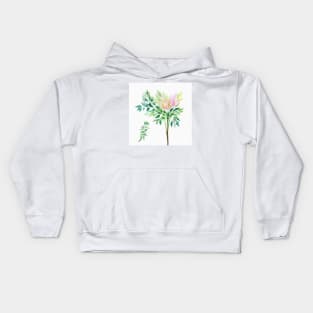 Blue Watercolor Flower Kids Hoodie